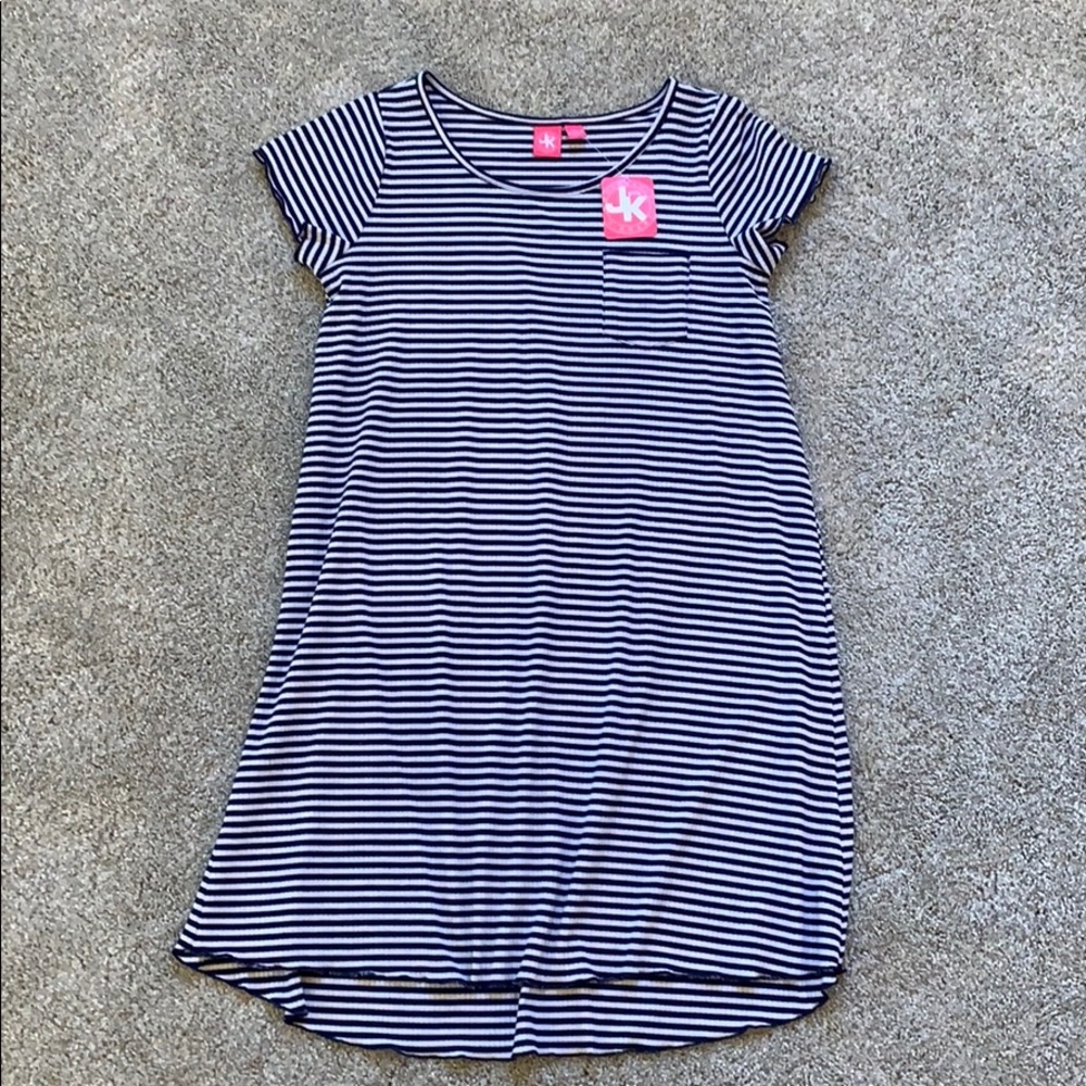 Blue Striped T Shirt Dress